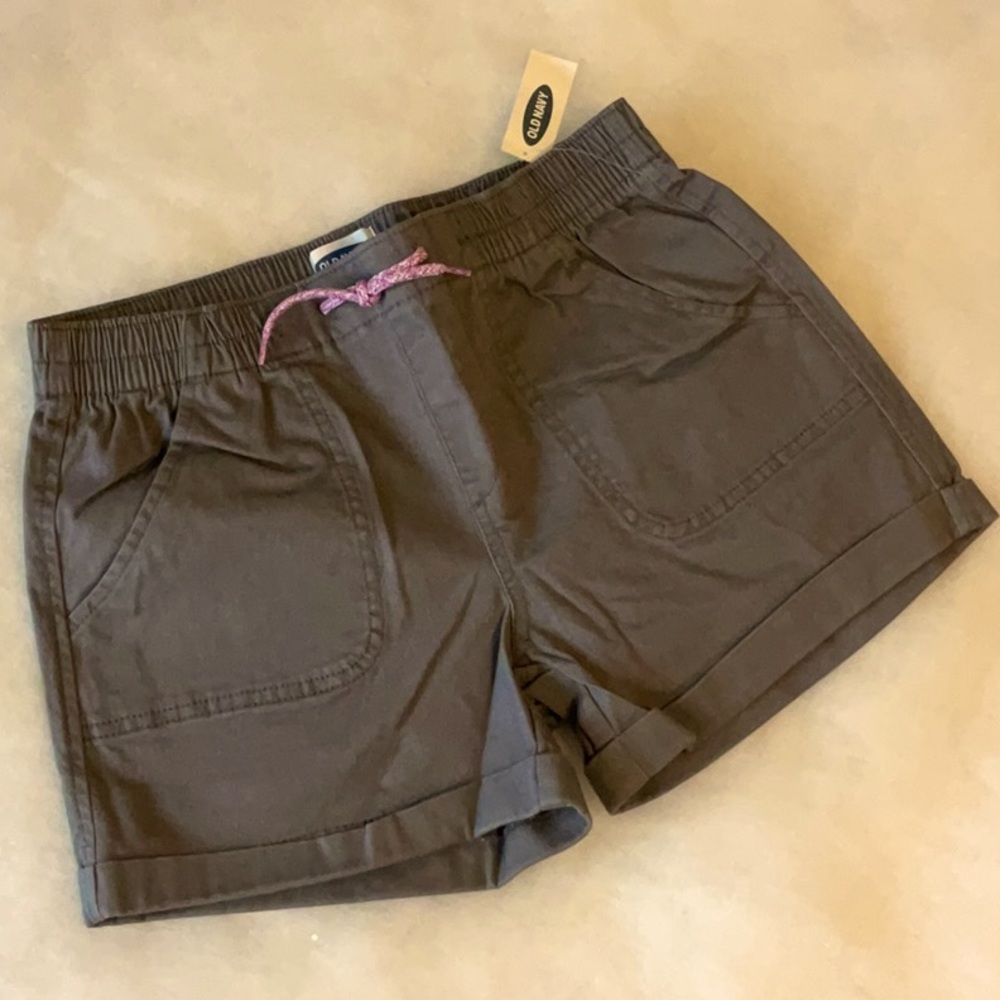 Cuffed Twill Pull-On Shorts for Girls - L (10-12) and XL (14)